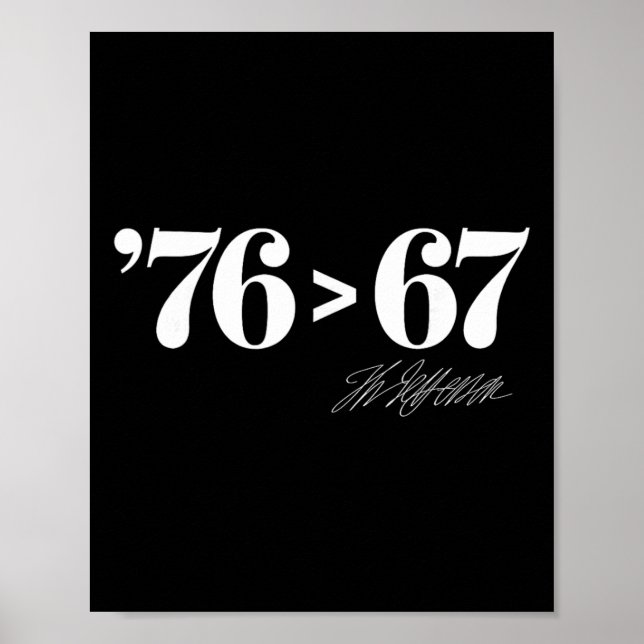 Poster Thomas Jefferson 76 > 67 Auto-évident Minimal M (Devant)