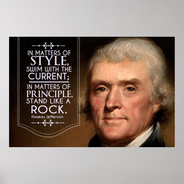 Poster Thomas Jefferson cite en matière de style (Devant)