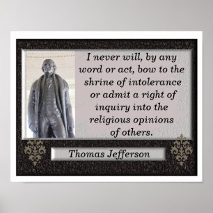 Poster Thomas Jefferson devis -art imprimé