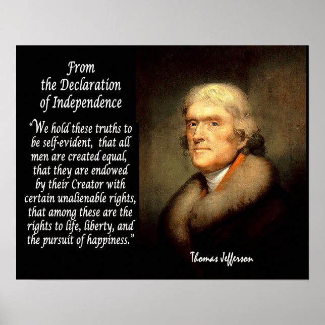 Poster Thomas Jefferson Et Déclaration D'Indépendance (Devant)