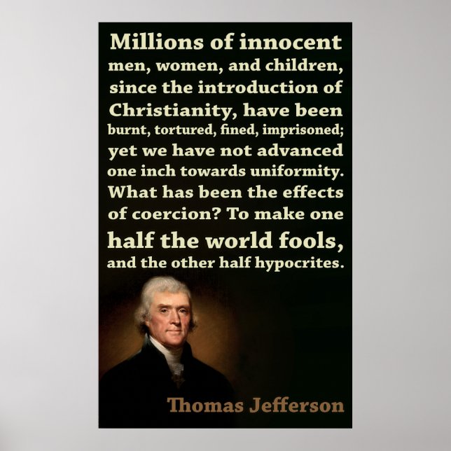 Poster Thomas Jefferson | Half Fools, Half Hypocrites (Devant)