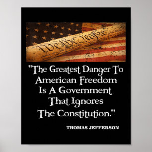 Poster Thomas Jefferson Le Plus Grand Danger Pour La Libe