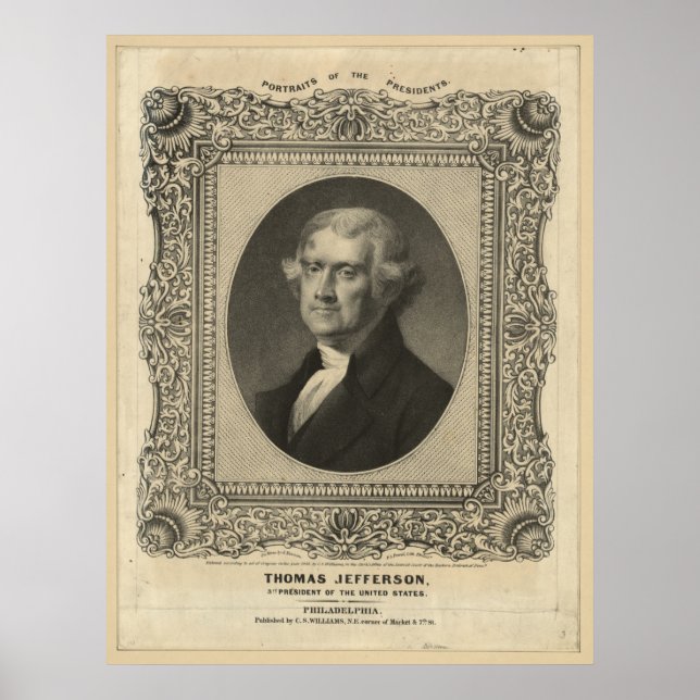 Poster THOMAS JEFFERSON Lithographe (Devant)