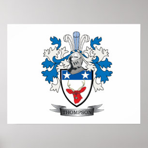 Poster Thompson Family Crest Coat of Arms