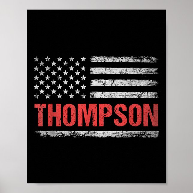 Poster Thompson Nom American Flag - Thompson Nom de famil (Devant)