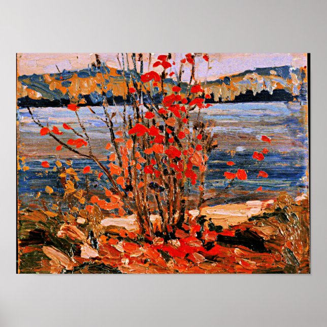 Poster Thomson - Lac et Arbre rouge (Devant)
