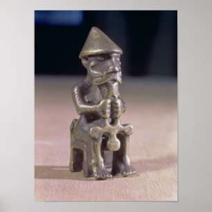 Poster Thor avec un marteau, statuette trouvée en Islande