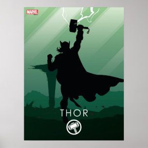 Poster Thor Silhouette Héroïque