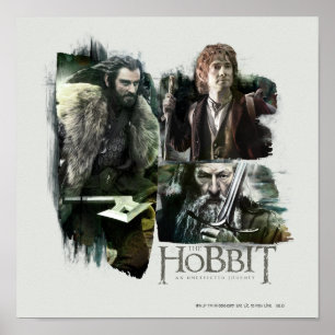 Poster THORIN OAKENSHIELD™, BILBO BAGGINS™, & Gandalf Art