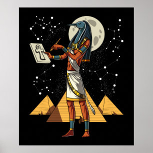 Poster Thoth Egyptian God Ancienne Pyramides Mythologie