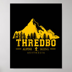 Poster Thredbo Snowy Mountains Australie Station de ski S