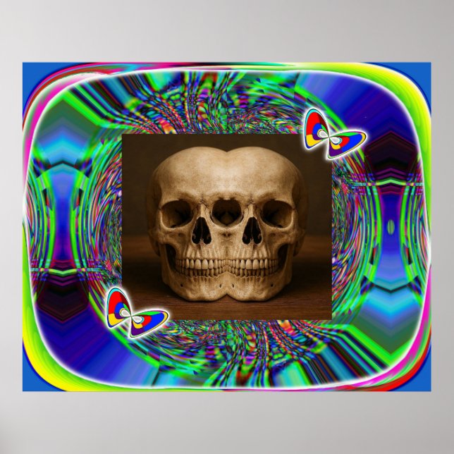 Poster Three-eyed alien skull (Devant)