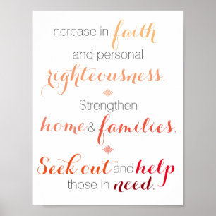 Poster Three-Fold Relief Society Purpose