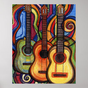 Poster Three Guitars