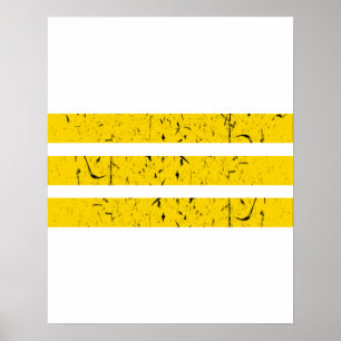 Poster Three Horizontal Stripes   Vintage Yin-Yang Symbol