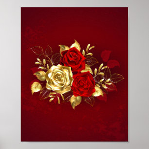 Poster Three Jewelry Roses