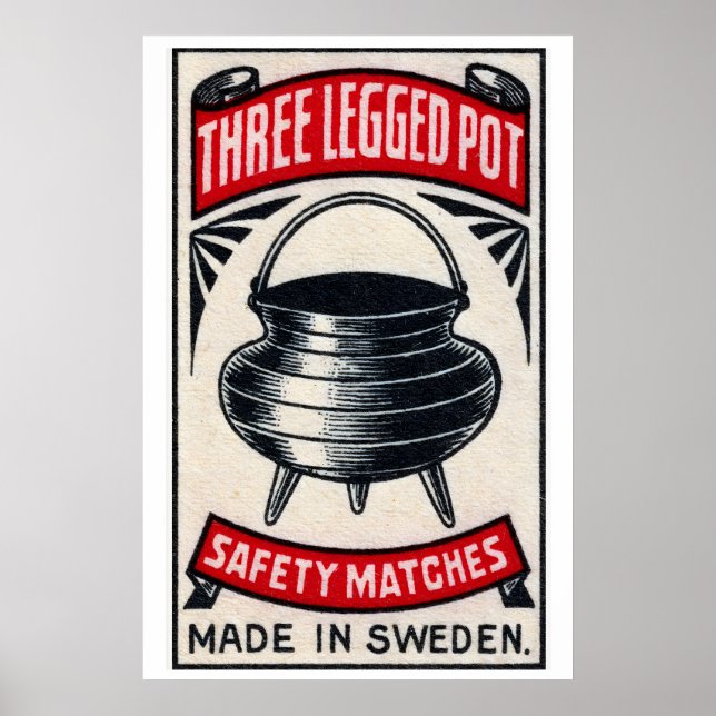 Poster Three Legged Pot - Matchbox Print - Aesthetic Wall (Devant)