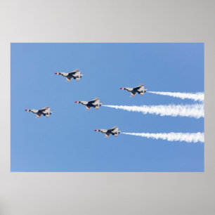 Poster Thunderbirds F-16 pilotant la formation de