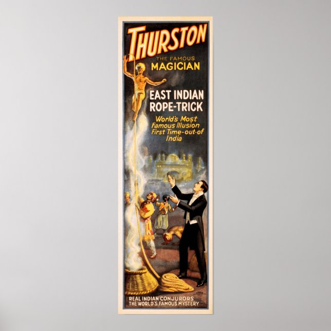 Poster ThURSTON Célèbre Magicien East Indian Rope Trick (Devant)