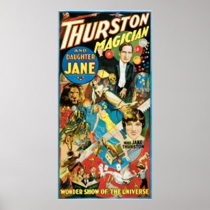 Poster Thurston et publicité de magicienne de Jane de