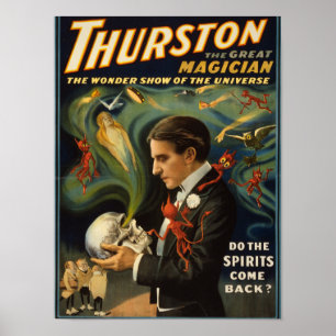 Poster Thurston le grand magicien jugeant le crâne