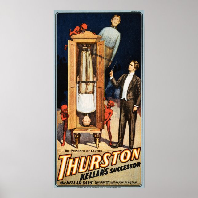Poster THURSTON Magicien Le Prisonnier de Canton Show (Devant)
