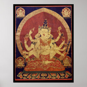 Poster Tibetan Thanka of Guhyasamaja Akshobhyavajra