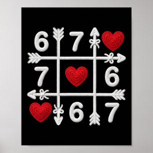Poster Tic Tac Toe 67 Couple de la Saint-Valentin Cœurs S