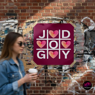 Poster Tic Tac Toe chrétien Joie Dieu Coeurs