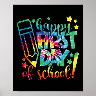 Poster Tie Dye Happy Première Journée D'École Byck À L'Éc