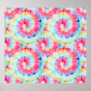 Poster Tie Dye Spiral, aquarelle art.