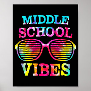 Poster Tie Dye Vibes de l'école secondaire Étudiant Retou