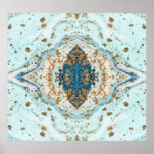 Poster Tiffany Gold : Marbre de luxe sans fil