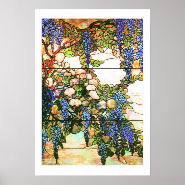 Poster Tiffany Stainglé Wisteria Imprimer (Devant)