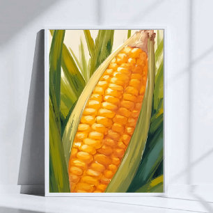 Poster Tige de maïs Peinture méridionale de campagne ag