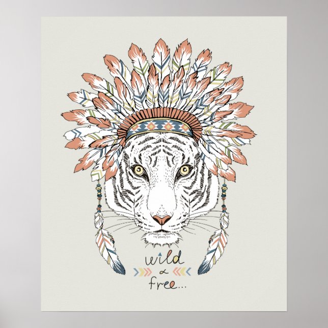 Poster Tiger Amérindien Chef (Devant)