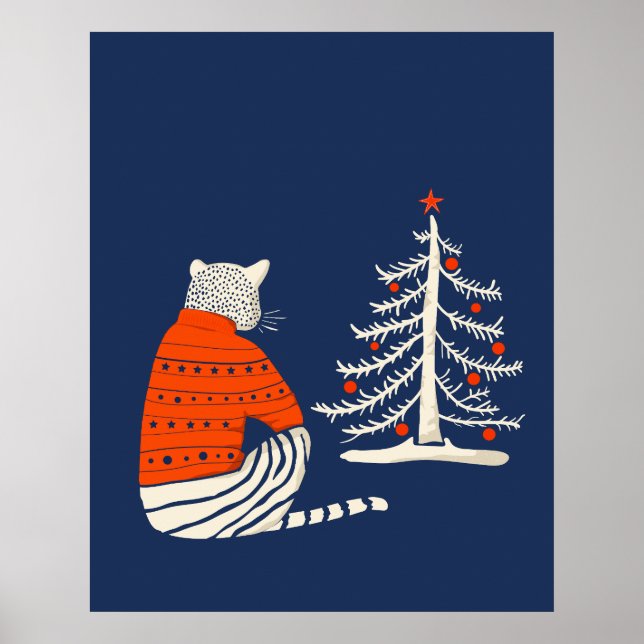 Poster Tiger en attente de Noël (Devant)