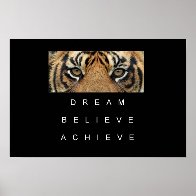 Poster tiger eyes performance motivation citation (Devant)