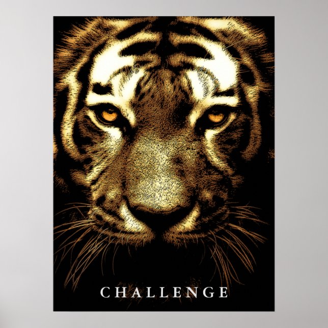 Poster Tiger Eyes Wild Animal Art Challenge Inspiration (Devant)