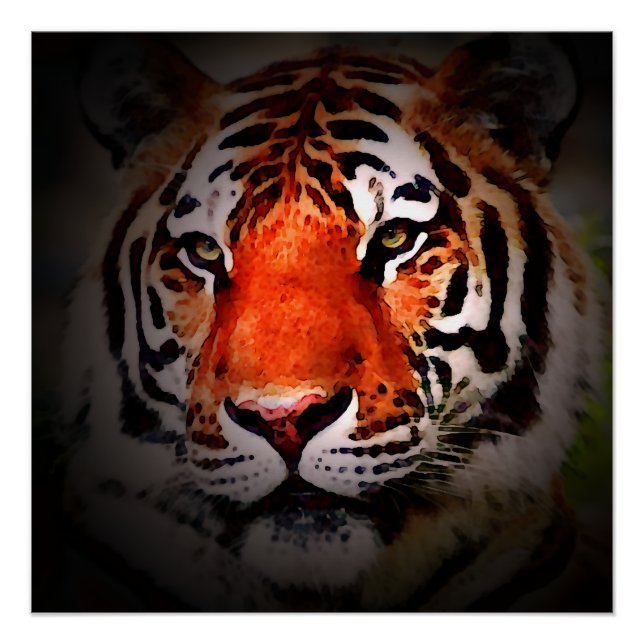 Poster Tiger Face Motivational Artwork (Devant)