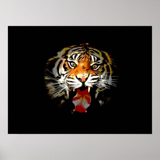 Poster Tiger Imprimer - Pop Art Style Tigers Poste (Devant)