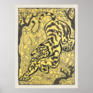 Poster Tiger japonais Jungle Art Vintage Imprimer