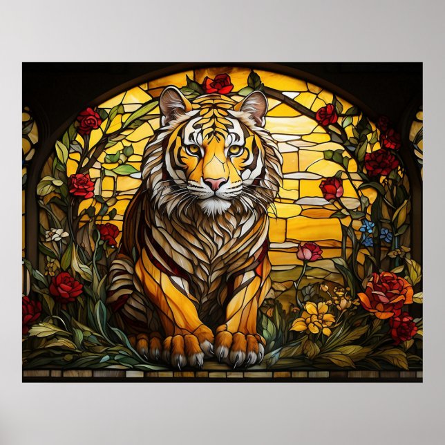 Poster *~* TIGER Rose 5:4 AP68 Verre Imaginaire (Devant)
