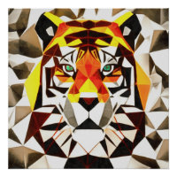 Tiger Tiger Effrayant Symétrie Art géométrique