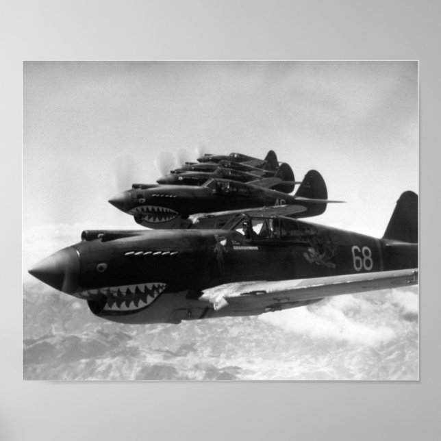 Poster Tigers Volants En Formation 1942 (Devant)