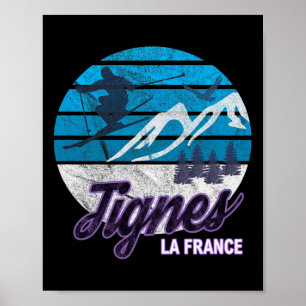 Poster Tignes France Alpes Ski Resort Snowboard