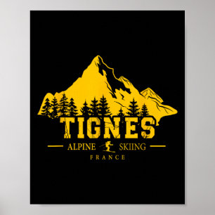 Poster Tignes France Station de ski alpin Ski Alpes franç