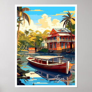 Poster Tigre Argentine Voyage Vintage Illustration