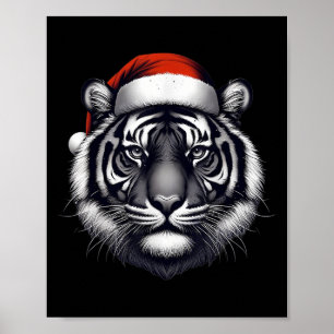 Poster Tigre avec chapeau de Noël Noël Noël Noël Zoo de l