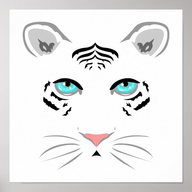 Poster Tigre blanc (Devant)